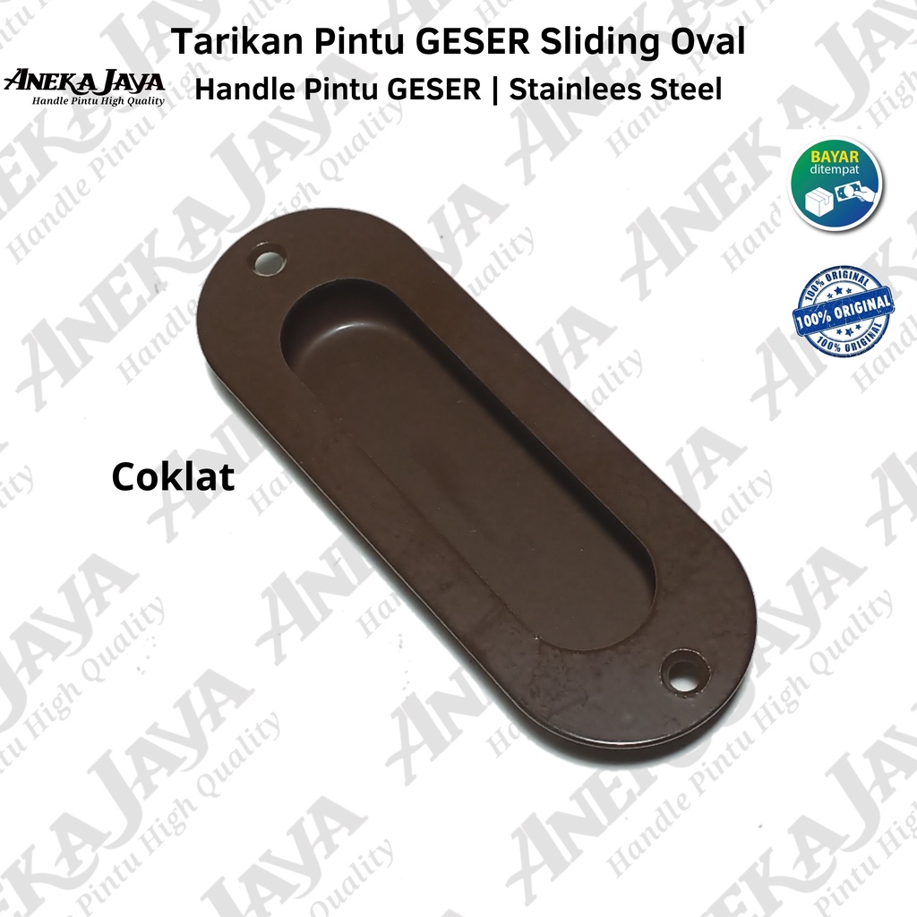 Tarikan Pintu Geser Sliding Dorong Oval Stainlees Hitam, Putih , Coklat | Pegangan Pintu Geser