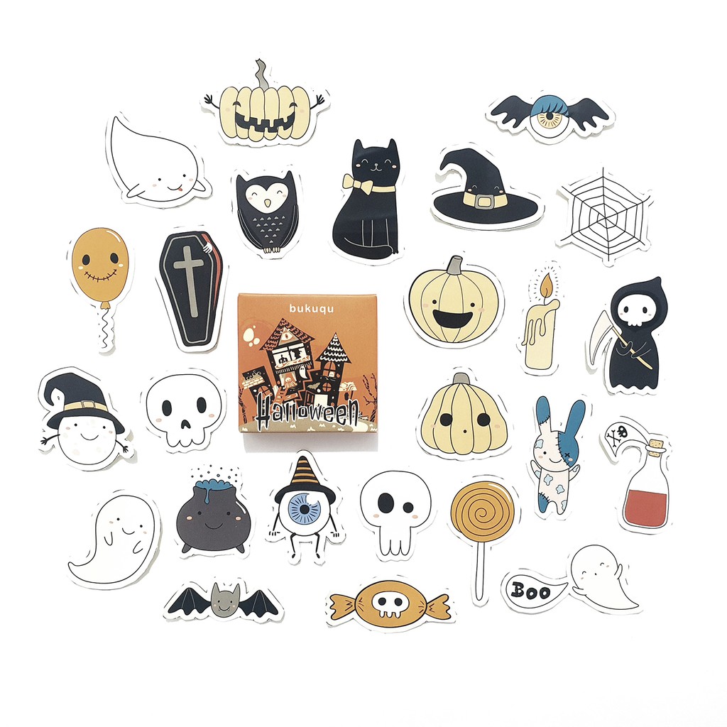 

Stiker Journal Halloween untuk Notebook, bullet journal merk bukuqu