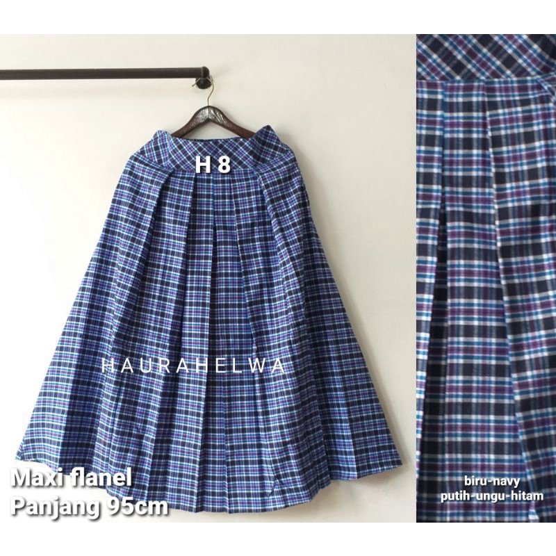 ROK FLANEL IMPORT PANJANG HAURAHELWA /ROK TARTAN FLANEL PANJANG-H8 HARGA PROMO