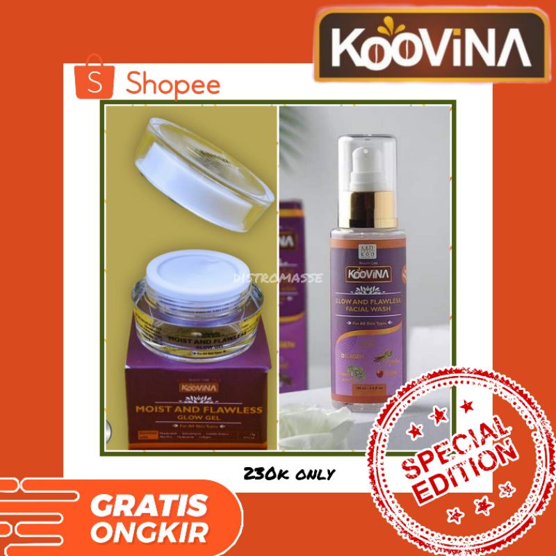 KOOVINA PAKET HEMAT GLOW GELL DAN FACIAL WASH NEW FORMULA PROMO RAMADHAN