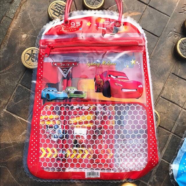 WJ183 Set Alat Tulis 7 in 1 / Tas Souvenir / Bingkisan Ulang Tahun Anak