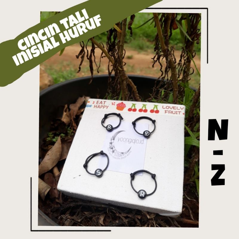 (COD)Cincin tali inisial nama huruf cincin tali couple nama cincin vintage