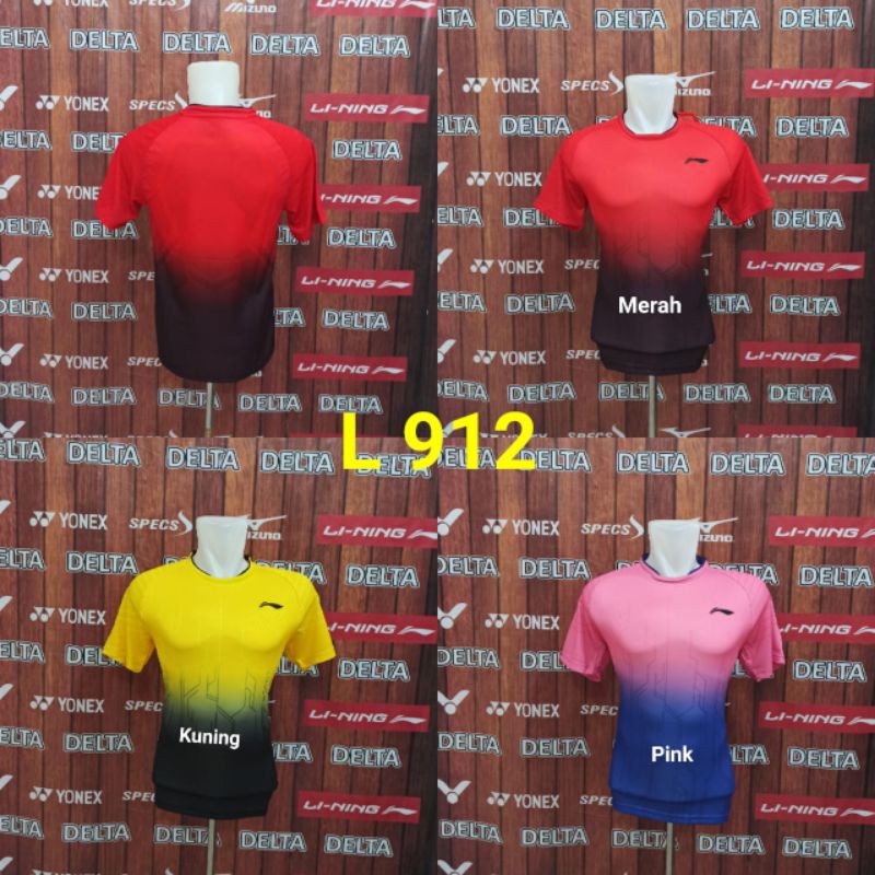 Kaos Badminton Li-Ning Import Baju Bulutangkis Baju Kaos Jersey Badminton Lining L 912