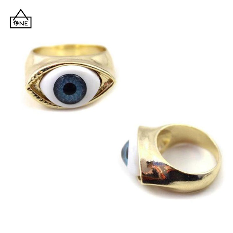 COD❤️Cincin Gotik Untuk Wanita Bentuk Mata Vampir Model Besar Gaya Retro Fashion A.One