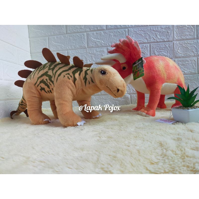 Boneka Dinosaurus TRICERATOPS &amp;  STEGOSAURUS