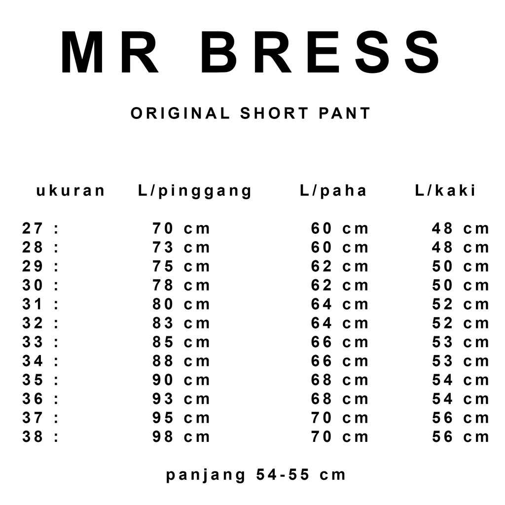 MR BRESS ORIGINAL SHORT PANT / Celana Chinos Pendek Pria Dewasa Celana Pendek Pria Murah Hitam Celana Chino Premium