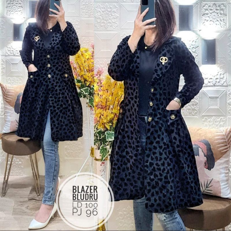 Blazer rompi bludru//blazer rompi wanita//blazer rompi import