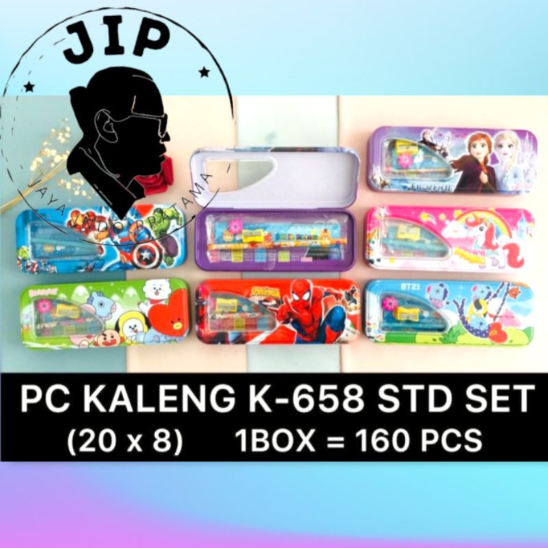 

(PCS) Pensil Case Kaleng Free Study Set - Tepak Kaleng - Tempat Pensil - Kotak Pensil K-569 K-658