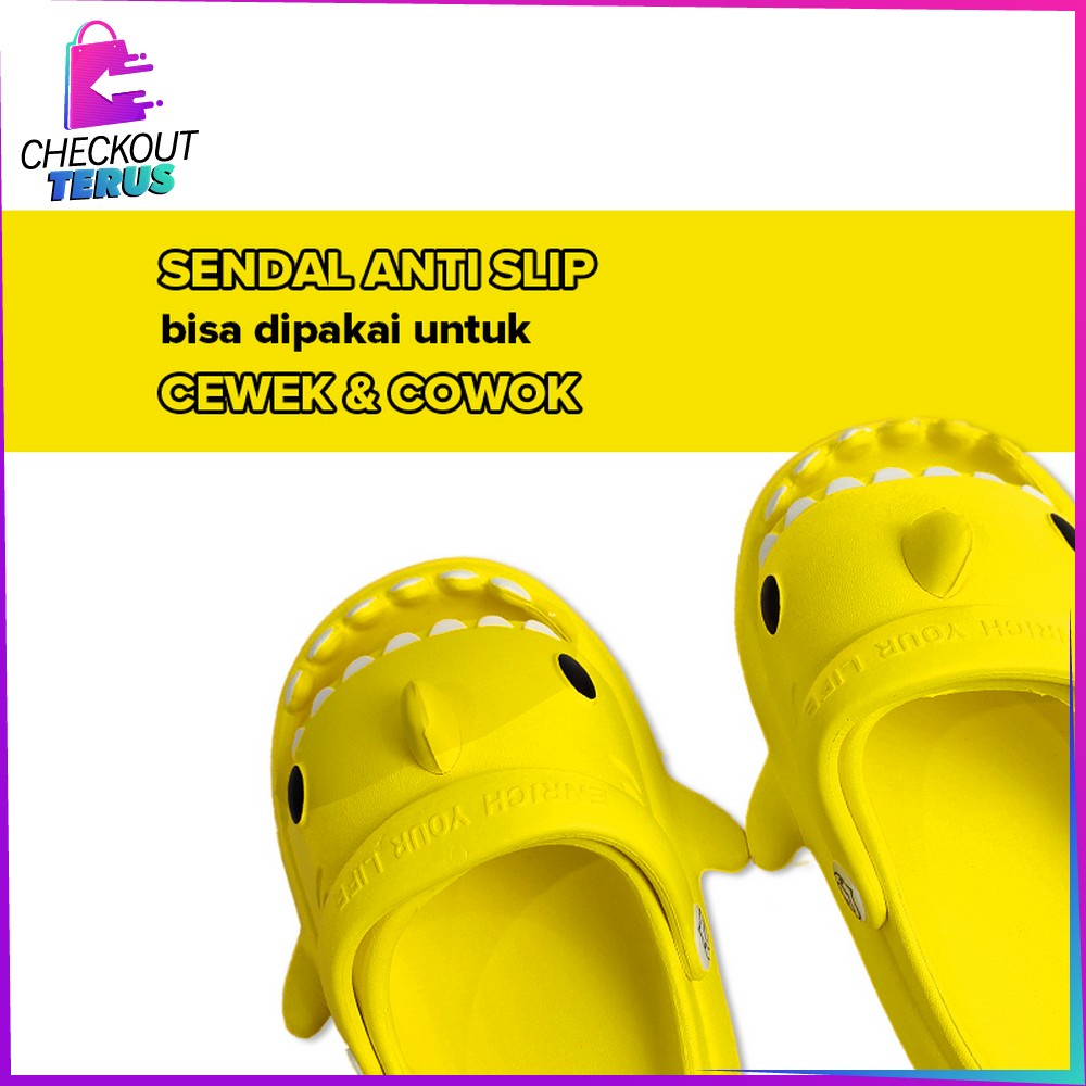 CT S40 Sandal Hiu Karakter Hewan Lucu Bahan EVA Dengan Tali Belakang Anti  Slip Unisex Sendal Selop Anak Lucu Import