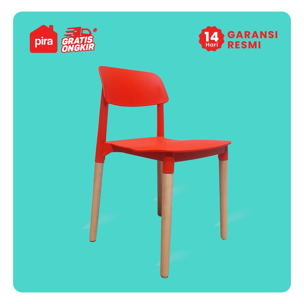 Pira -  Ethan DC Kursi Makan / Kursi Belajar /  Kursi Teras / Kursi Santai / Kursi Cafe-Red