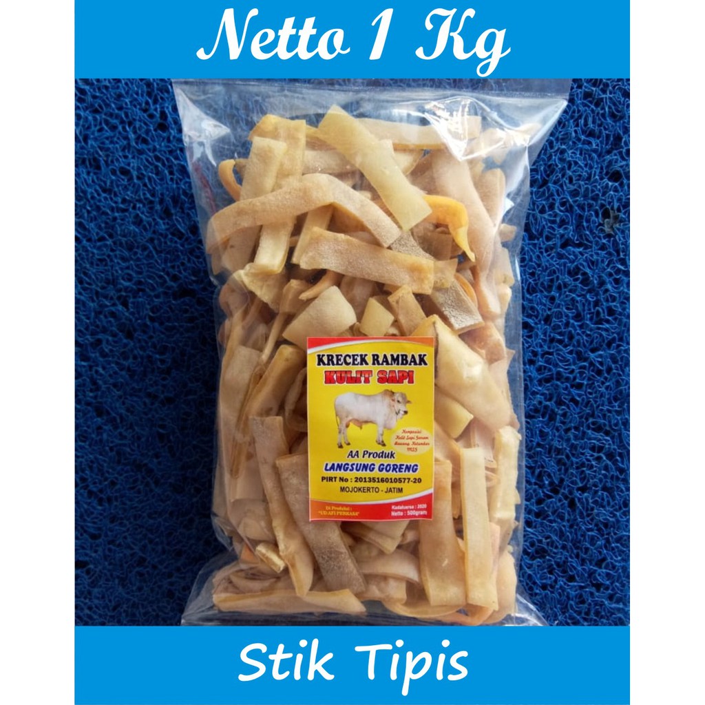 

Krecek/Kerupuk Rambak Sapi Mentah 1Kg Stik Tipis