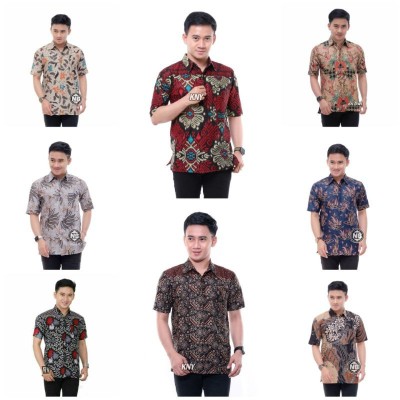 Hem Batik Pria Pendek Lawasan Sogan/pari Sulur/parang Black/merak Papua Ori