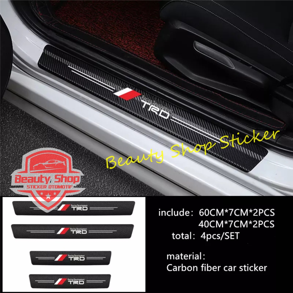 Jual Promo Sillplate Sill Plate Pengaman Mobil Toyota Trd Sticker Carbon D Pelindung Pijakan