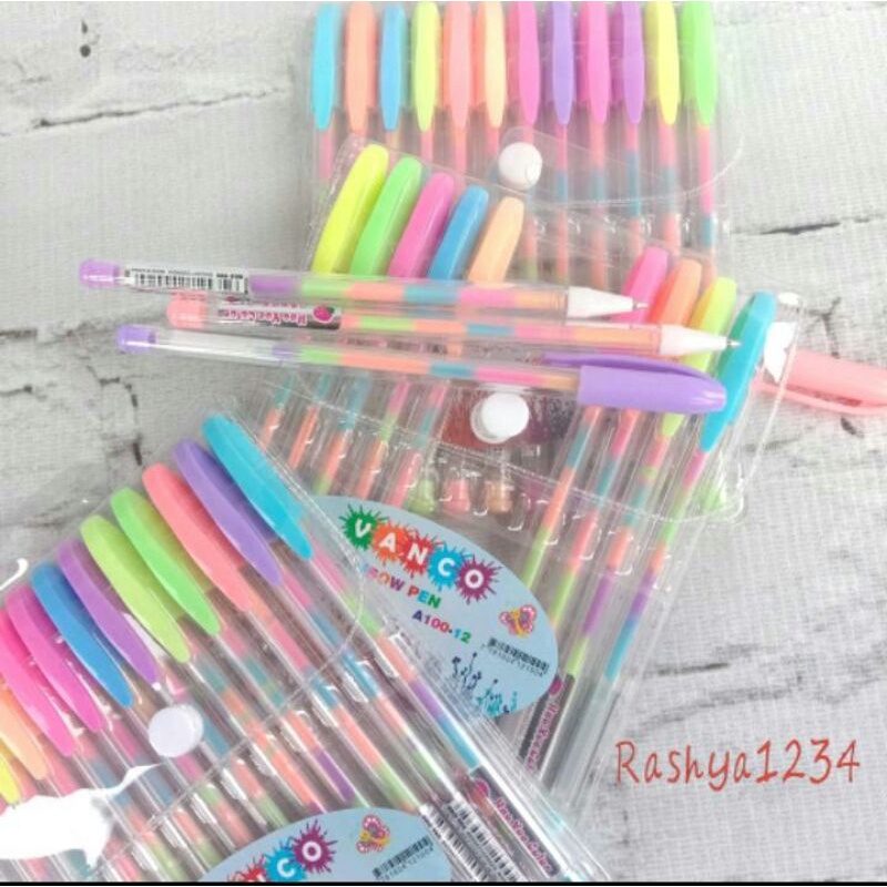 

1 Pcs Pulpen Gel Rainbow/Pulpen Gel Pelangi