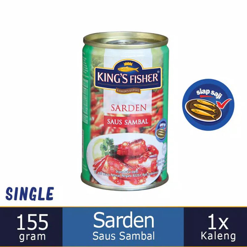 

sarden king 's fisher 1 kaleng netto 155gr