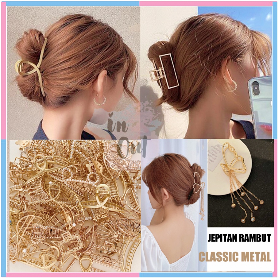 PREMIUM JEPITAN RAMBUT METAL KOREAN HAIR CLAW CLASSIC LOGAM MUTIARA / JEPIT RAMBUT / JEDAI RAMBUT ACC22