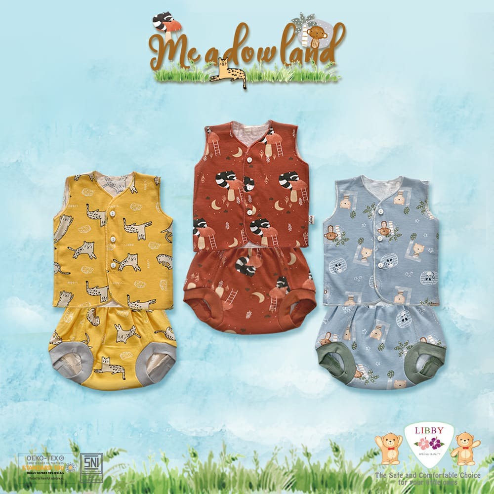 Libby Setelan Baju Kutung Celana Pop Newborn (Meadowland,Rainbow Fantasia)