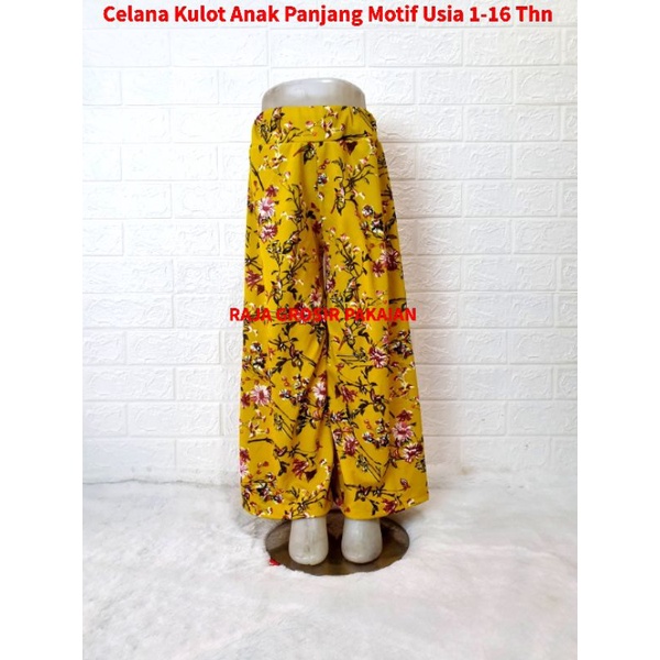 Celana Kulot Anak Panjang Motif Estimasi Usia 1-16 Thn