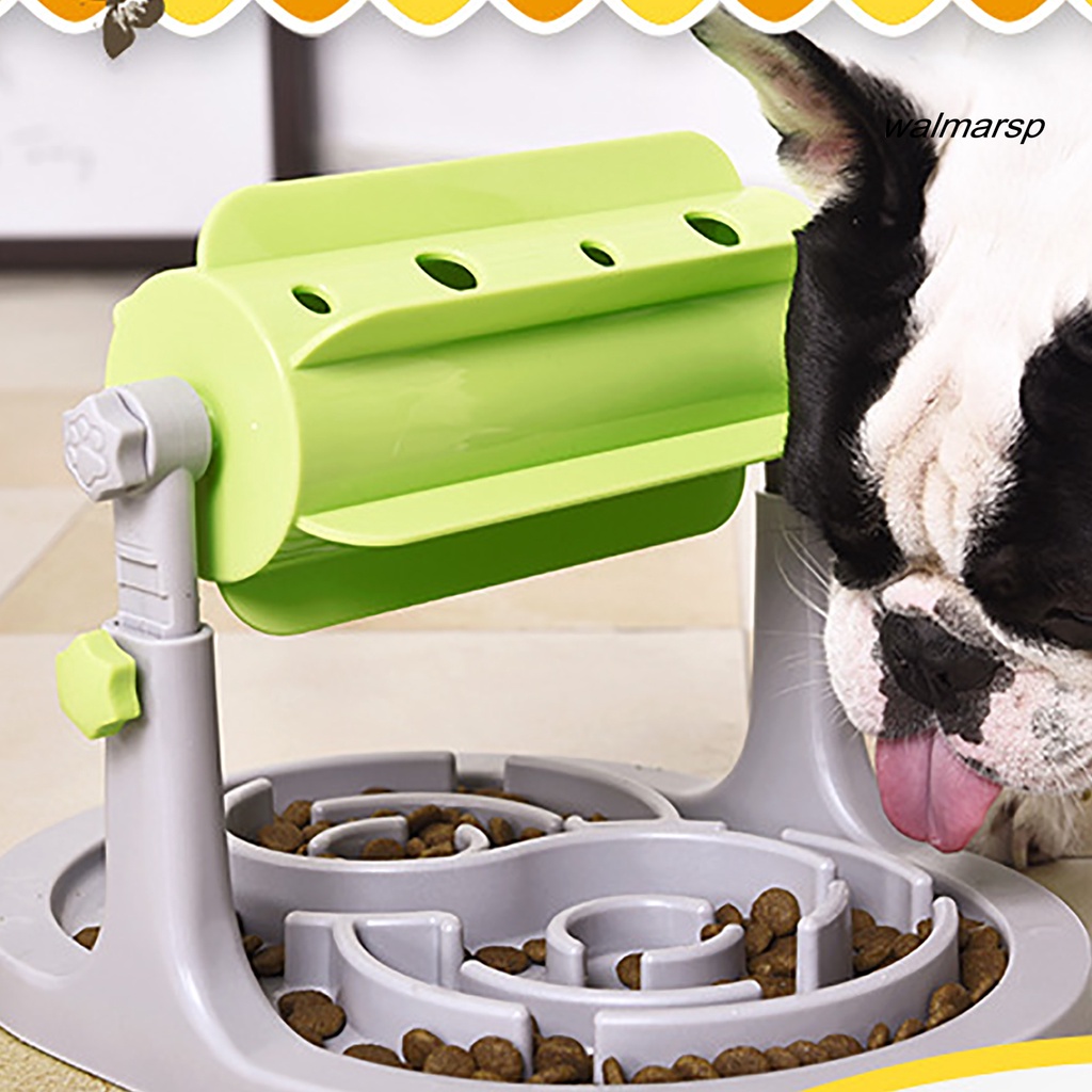 Walmarsp Mangkuk Makanan Anjing / Kucing Peliharaan Bentuk Drum Adjustable