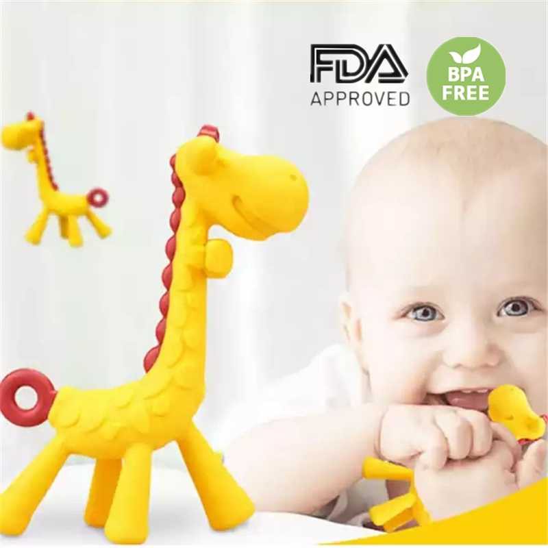 Mainan Gigitan Teether Bayi Jerapah Pisang Giraffe Banana Baby Teether Silicon BPA Free
