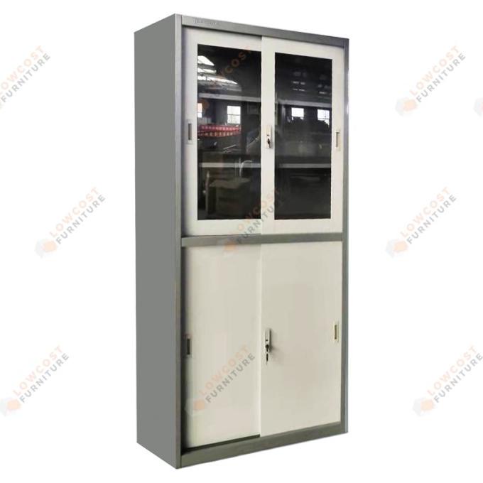

[[COD]] Lemari arsip kantor besi sliding 1/2 pintu kaca 1/2 pintu plat TERUJI Kode 390