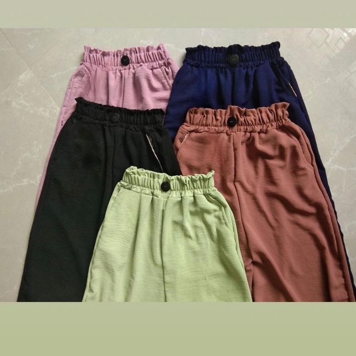 AIRFLOW CRINGKLE/Kulot anak usia 10-12 tahun/celana panjang anak perempuan/kulot anak