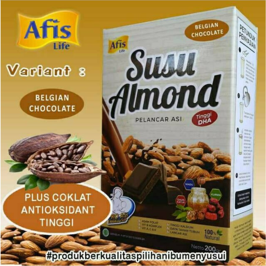 SALE Susu ALMOND Afis NEw Launching Pelancar ASI tinggi DHA isi 200gram CBKS LC