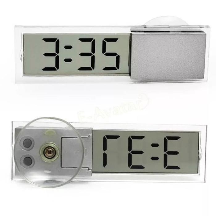 Jam Digital Elektronik Interior Mobil Layar LCD Transparan Digital