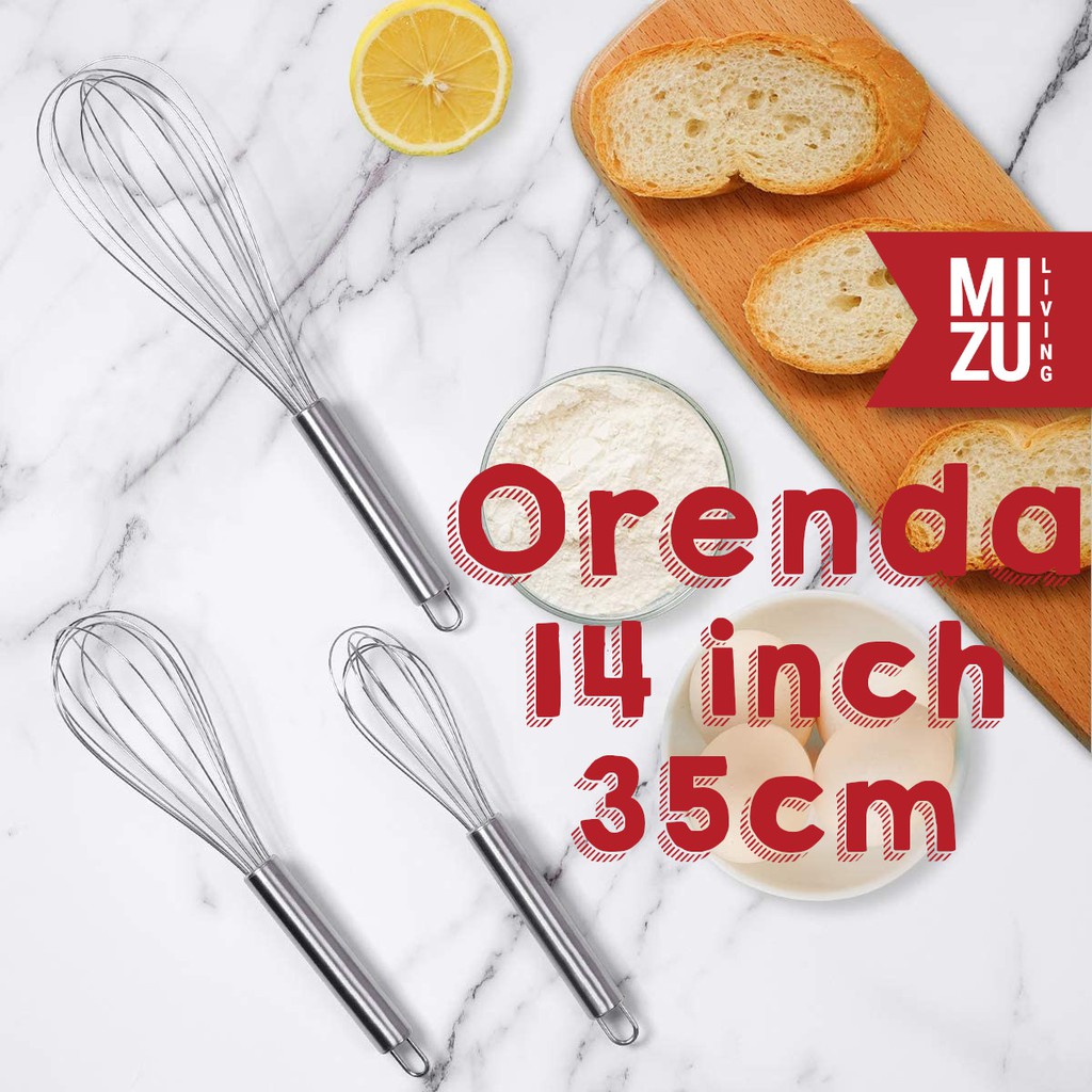 ORENDA 14inch 35cm Baloon Egg Beater Whisk Kocokan Telur Adonan Stainless Steel 201