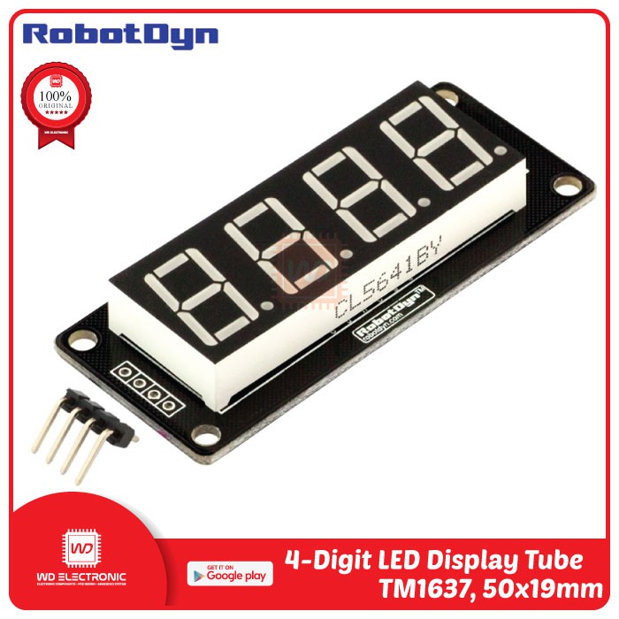 TM1637 4 DIGIT LED DISPLAY TUBE 7 SEGMENT 0.56 4 DIGIT 50x19mm