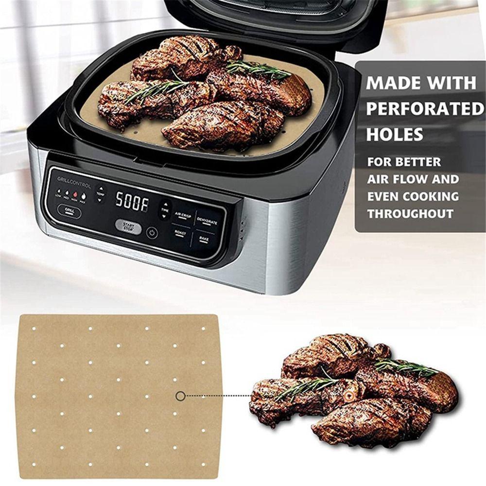 Solighter 100Pcs Air Fryer Kertas Dapur Pengganti Aksesoris Rumah Parchment Pads