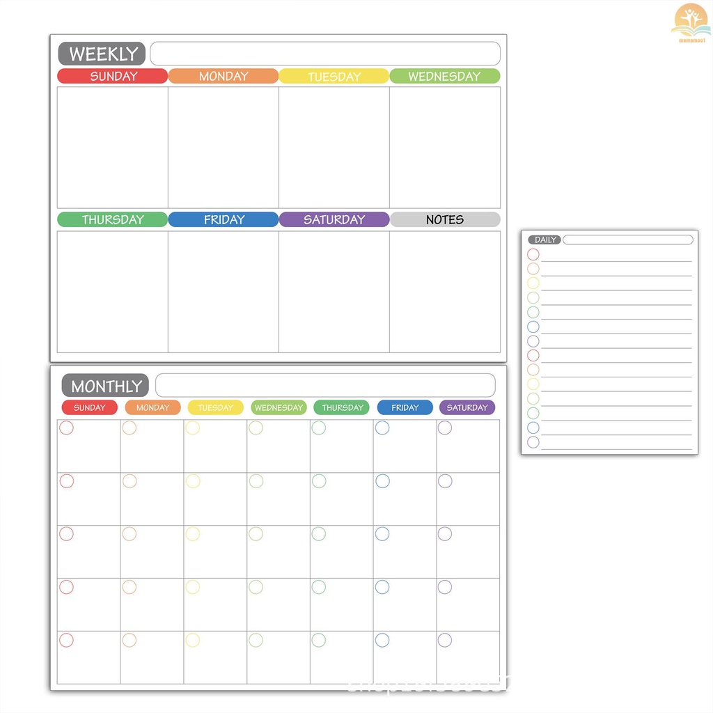 Magnetic Dry Erase Calendar Whiteboard Fridge Magnet Flexible Daily Message Stickers Included Monthly Weekly Daily Calendar Whiteboard 5 Board Pen 1 Eraser for Organizer Schedule Planner To Do List Notepad Wall Set