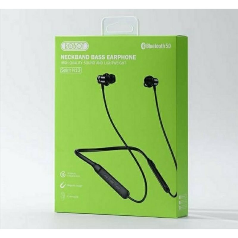 Headset Handsfree Earphone Neck Bluetooth Robot Spirit N10 Waterproof Original