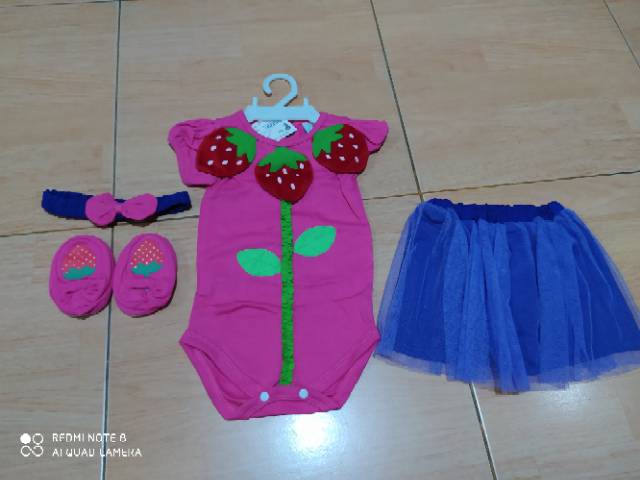 Baju Bayi perempuan Jumper set Rok bandana