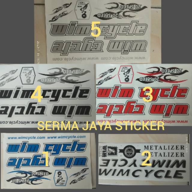 Stiker Sticker sepeda ontel sepeda gowes sepeda pancal merk wim cycle wimcycle