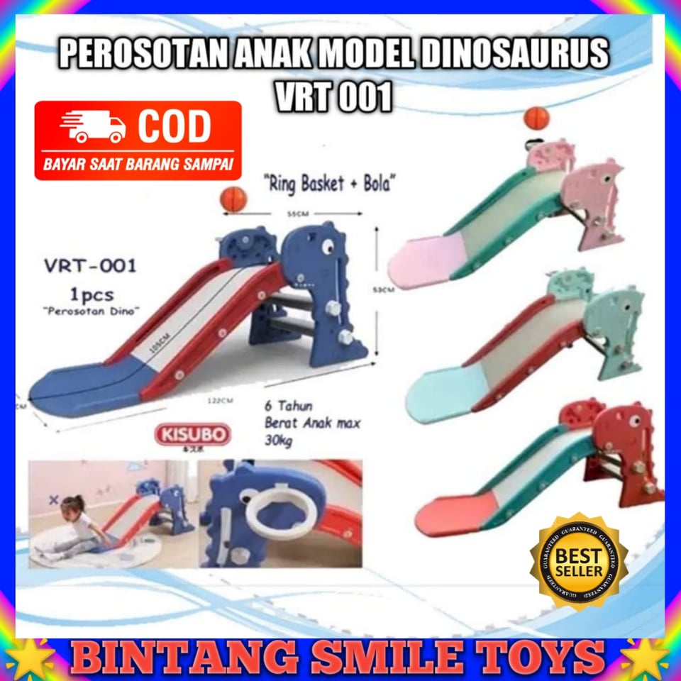 MAINAN ANAK PEROSOTAN DINOSAURUS PLUS RING BASKET VRT 001 DINO PROMO TERMURAH COD