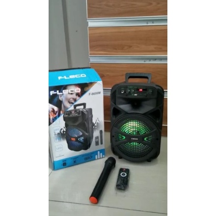 SPEAKER BLUETOOTH KARAOKE PORTABLE FLECO F-8606M SUPER BASS