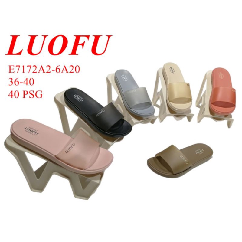 Sandal slop Wanita Luofu Sandal selop jelly import Kekinian Nyaman Sandal Wanita anti slip