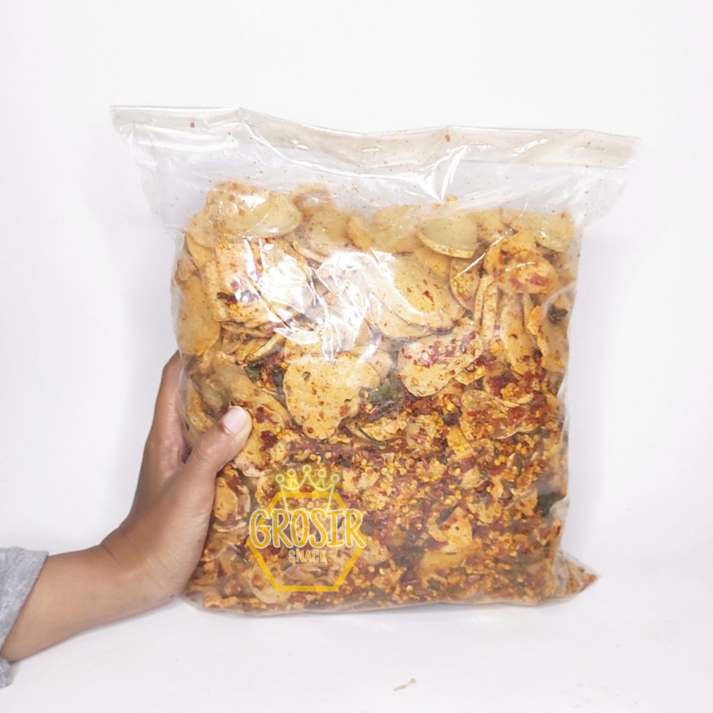 Keripik Basreng Ikan / Kripik Baso Goreng Ikan 1kg Daun Jeruk banyak varian rasa