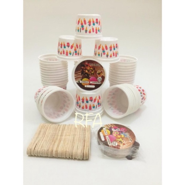 Promo cup es krim 100 ml  cup plastik  gelas ice cream Berkualitas
