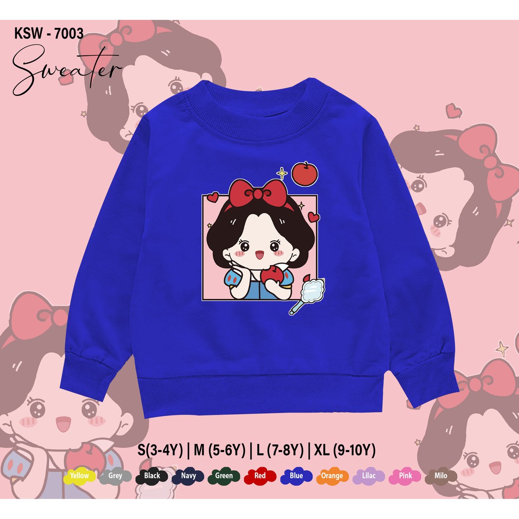 SWEATER ANAK -ANAK / BAJU  KIDS 1-10THN / BAHAN FLEECE PREMIUM ADEM / SNOW WHITE / UNISEX