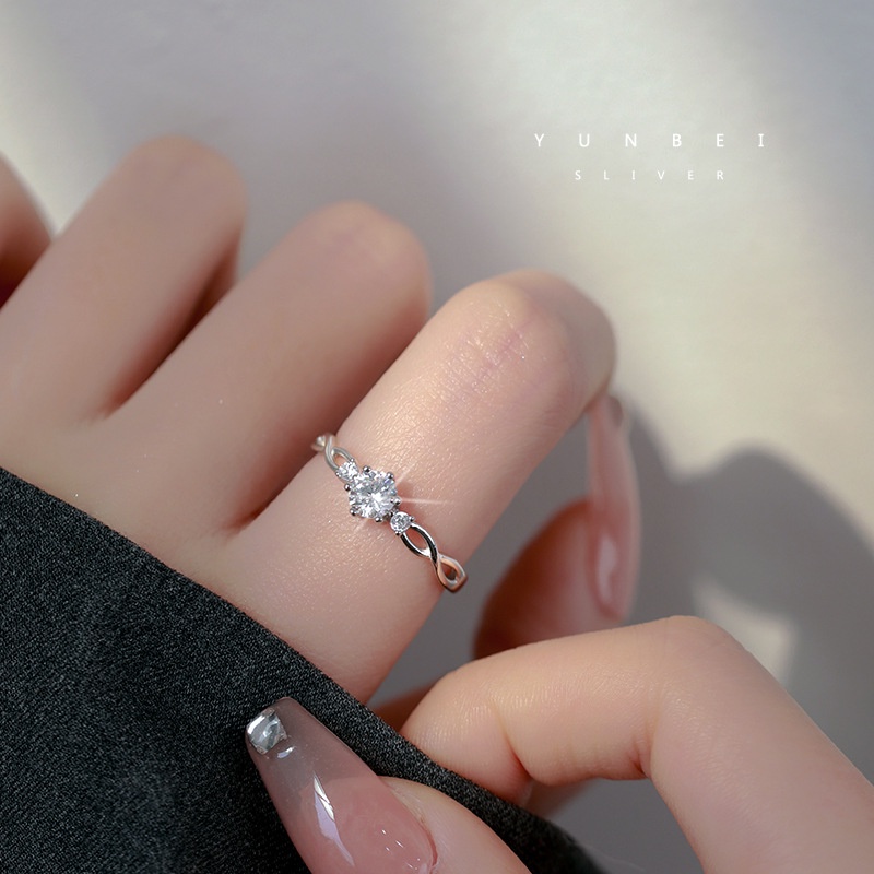 Cincin Kristal 925 Silver Untuk Aksesoris Pernikahan Wanita