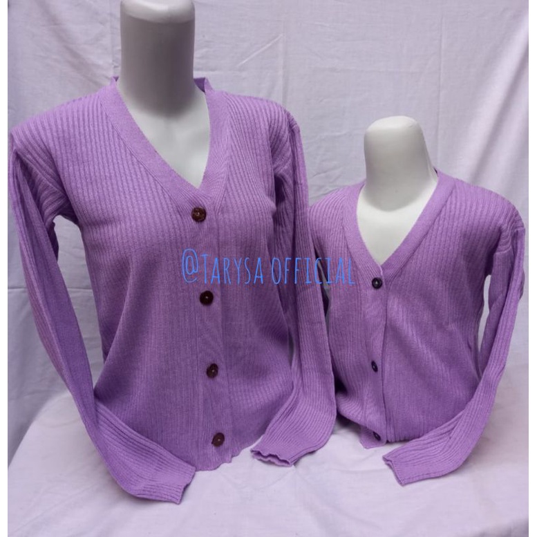 CARDIGAN CROP RAJUT CAUPLE // CARDI RAJUR BUNDA &amp; ANAK // CARDI RAJUT KANCING BATOK // CARDI COUPLE