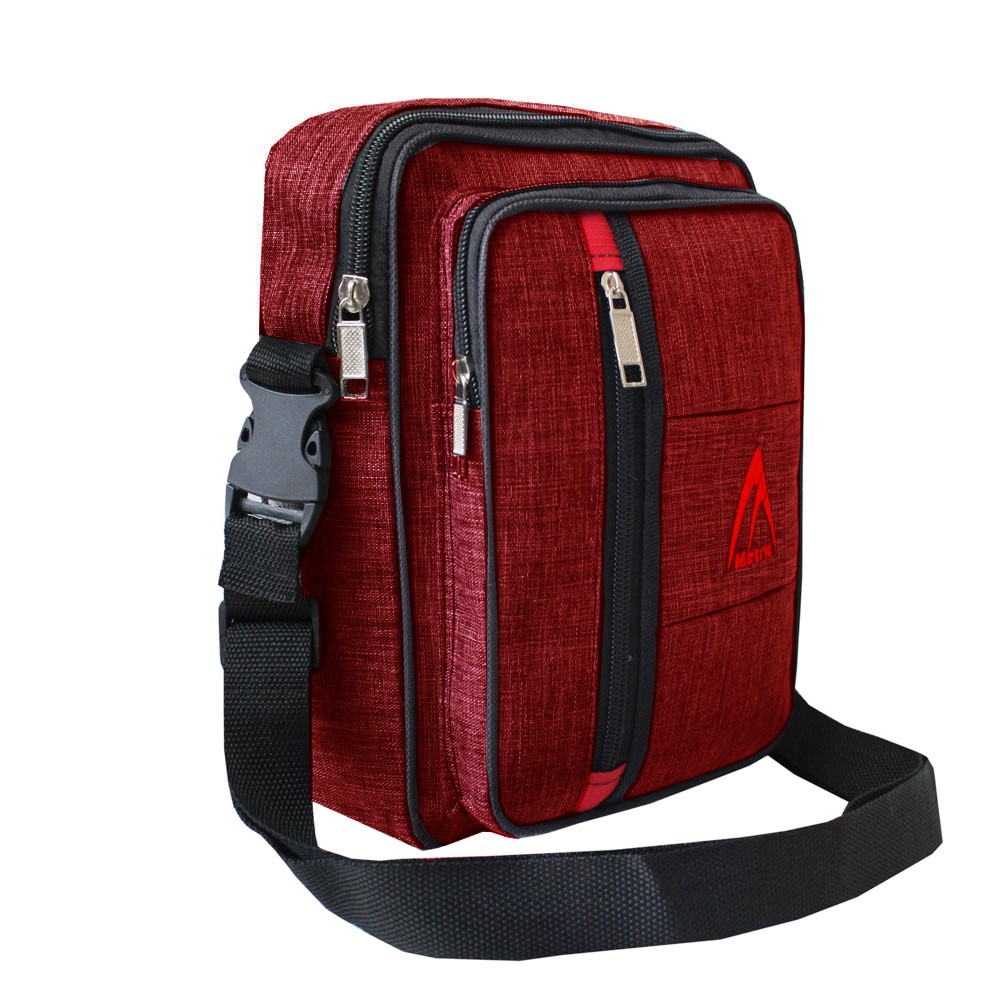 SHOPEE 6.6 SUPER SALE!! Tas Slempang Sporty Fashion Pria Selempang Metric Slingbag Gadget Smartphone - Red