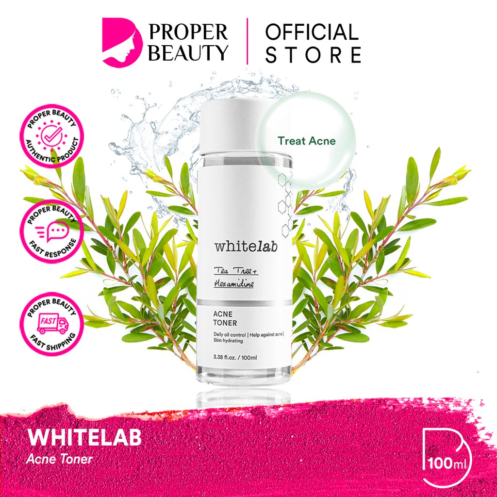 WHITELAB Acne Toner Indonesia / Facial Wash Hydrating Essence Serum Ampoule Day Night Underarm Eye Cream Sunscreen Clay Mask Masker Gel Body Soap / Face Brightening Mugwort Heartleaf Niacinamide Peeling Calming Paket Wajah Lengkap Set Sabun Krim Pelembab