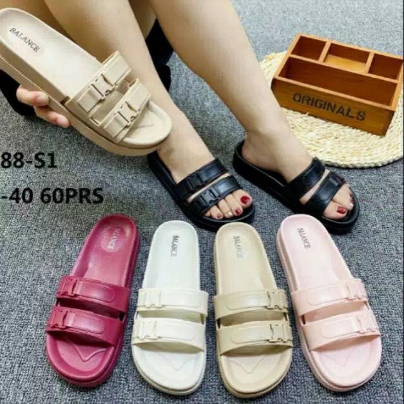 Sandal jelly strap 2 gesper merk Balance