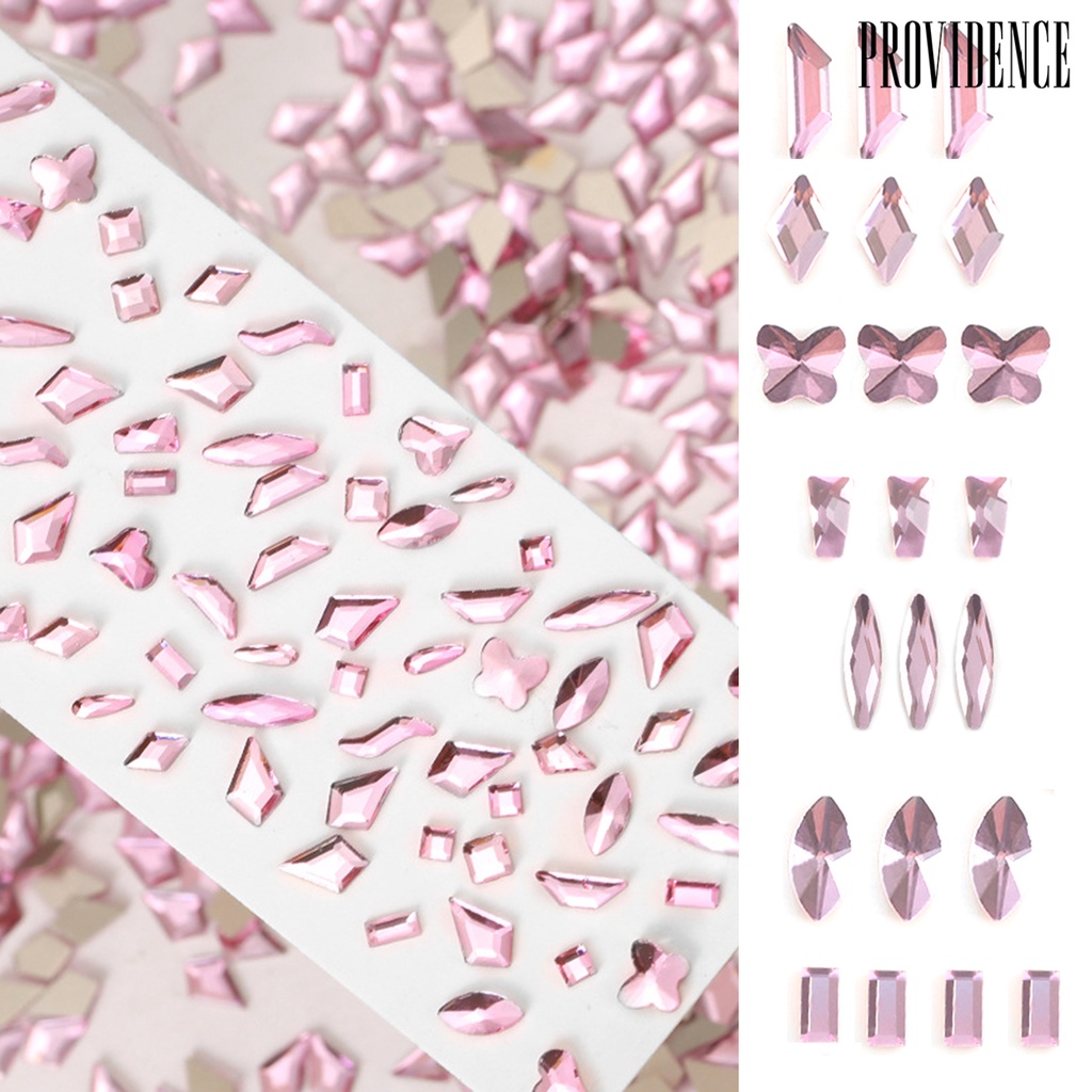 Providence 50Pcs / Set Ornamen 3D Bentuk Asimetris Bahan Resin Tahan Pudar Untuk Dekorasi Nail Art DIY