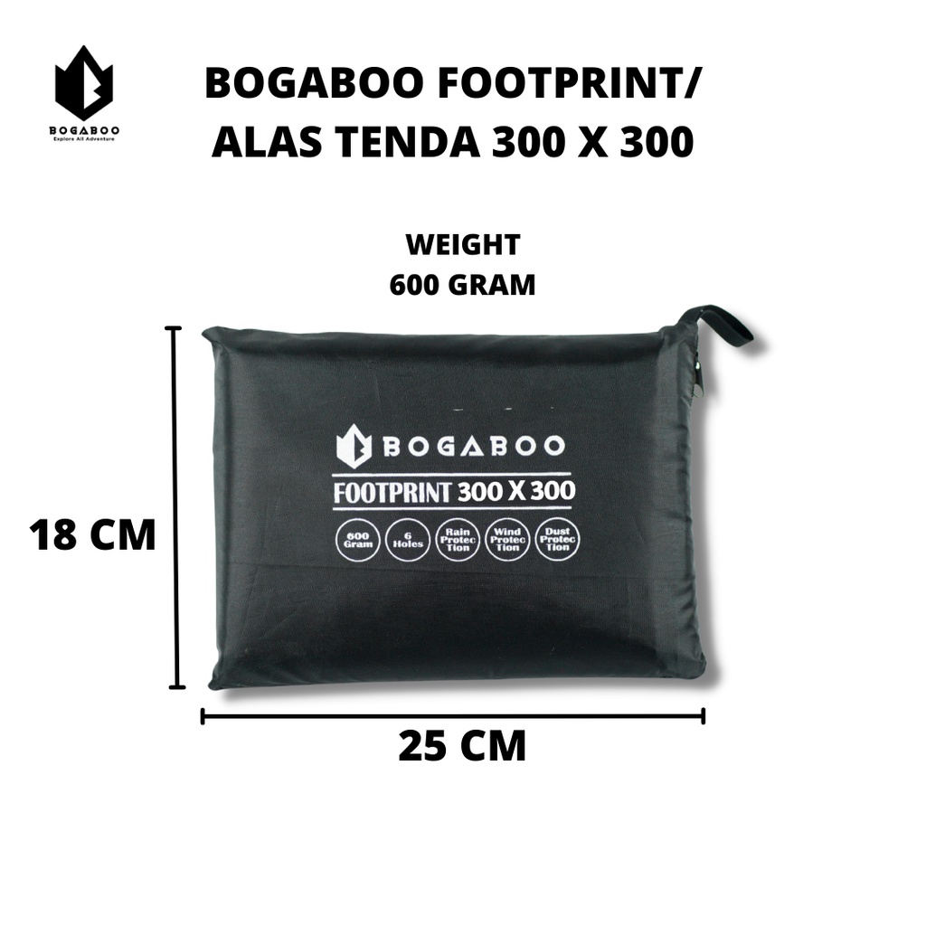 Footprint / Alas Tenda Bogaboo 300 CM X 400 CM Foot Print Tneda - Terpal Tenda Bisa Untuk QUECHUA ARPENAZ FAMILY - TENDA TUNEL
