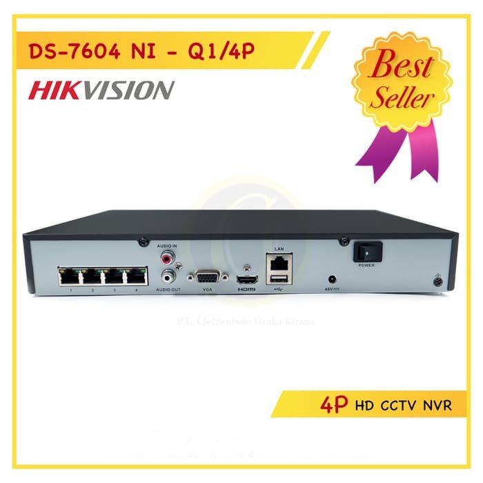 NVR Hikvision 4 Channel POE DS-7604NI-Q1/4P Suport H.265