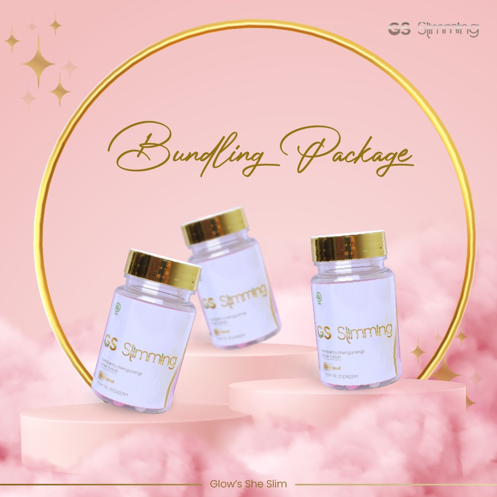 3 PAKET BUNDLING GS SLIMMING - GLOW’S SHE SLIM OBAT PELANGSING HERBAL 30 KAPSUL HALAL BPOM